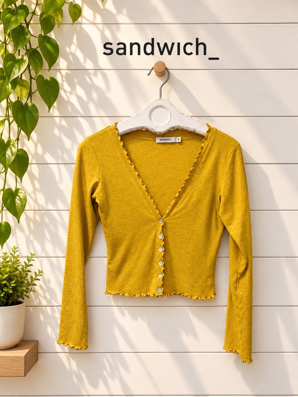 SANDWICH Mustard Yellow Cropped Cardigan Size S
